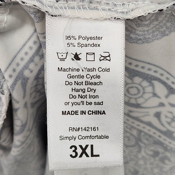 NWT LuLaRoe Michelle Navy & White Geometric Pattern Plus Wrap Dress Women's 3X - Picture 3 of 7